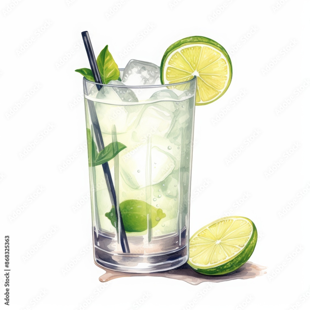 Cocktail Day with Berries, Fruits and Mint Leaves. Hand Drawn Coctail Day Sketch on White Background. Cocktail Day with Berries, Fruits and Mint Leaves. Hand Drawn Coctail Day Sketch on White Background.