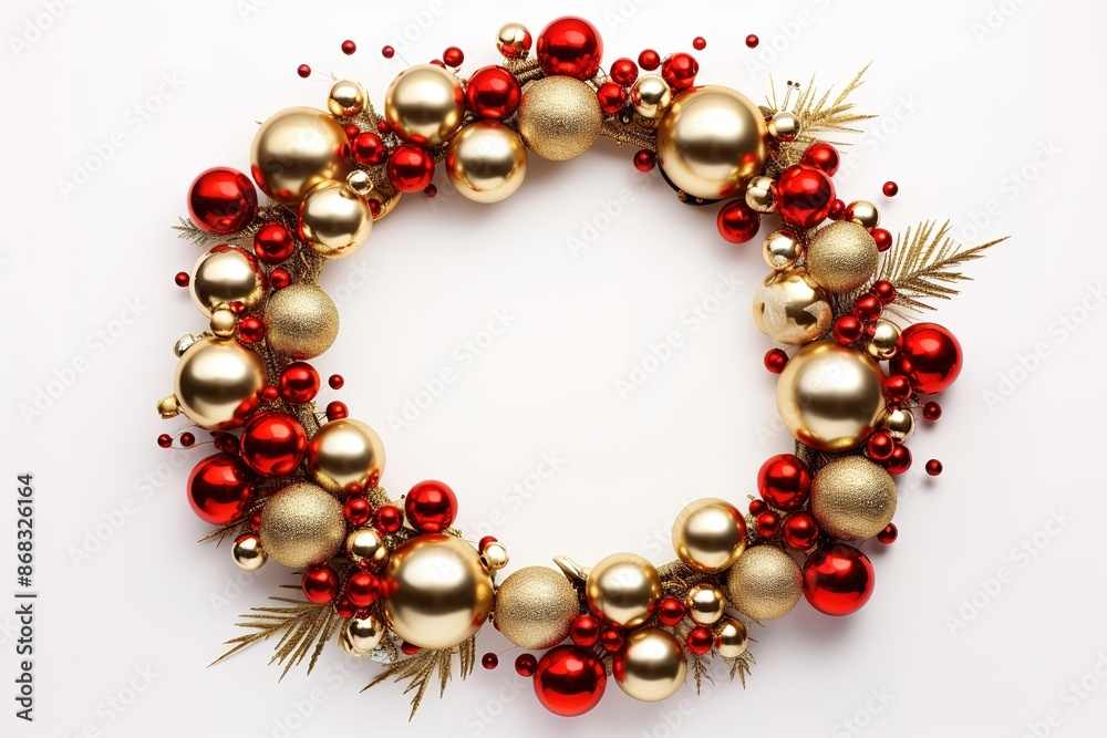 Christmas wreath decoration on white background Christmas wreath decoration on white background