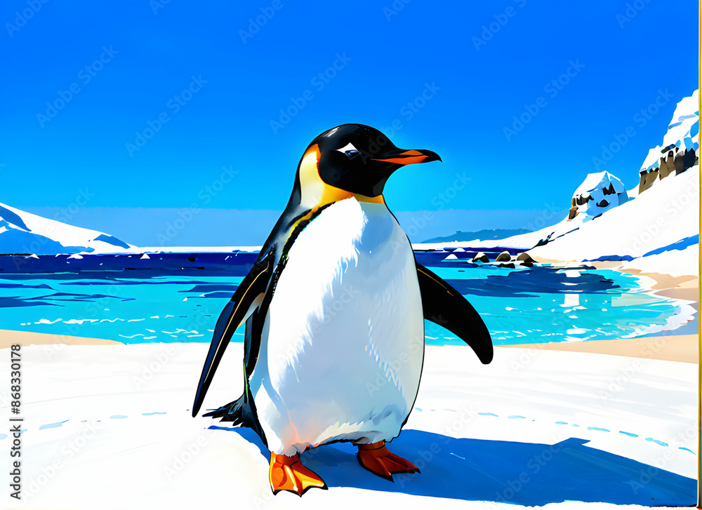 Obraz premium Penguin generative ai