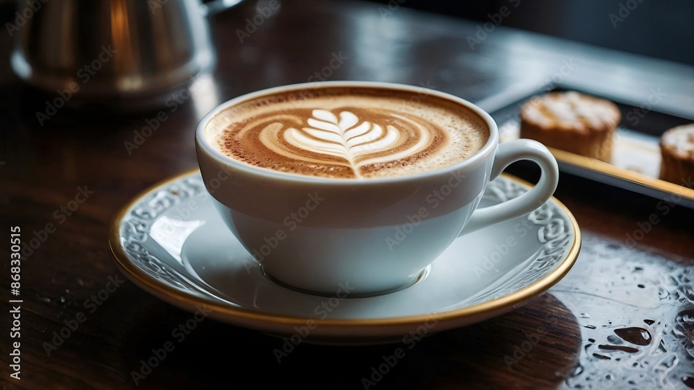Rainy Café Bliss, Latte and Dessert Harmony Rainy Café Bliss, Latte and Dessert Harmony