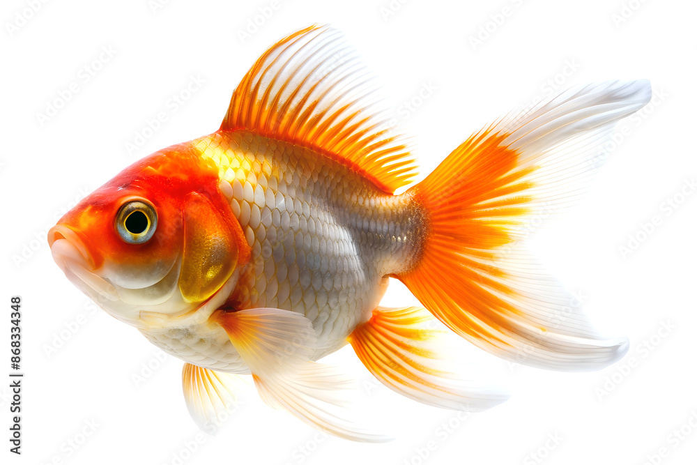 Aquarium goldfish. Isolated on a white background. Aquarium goldfish. Isolated on a white background.