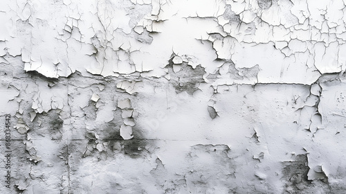 The old concrete wall paint is peeling off.