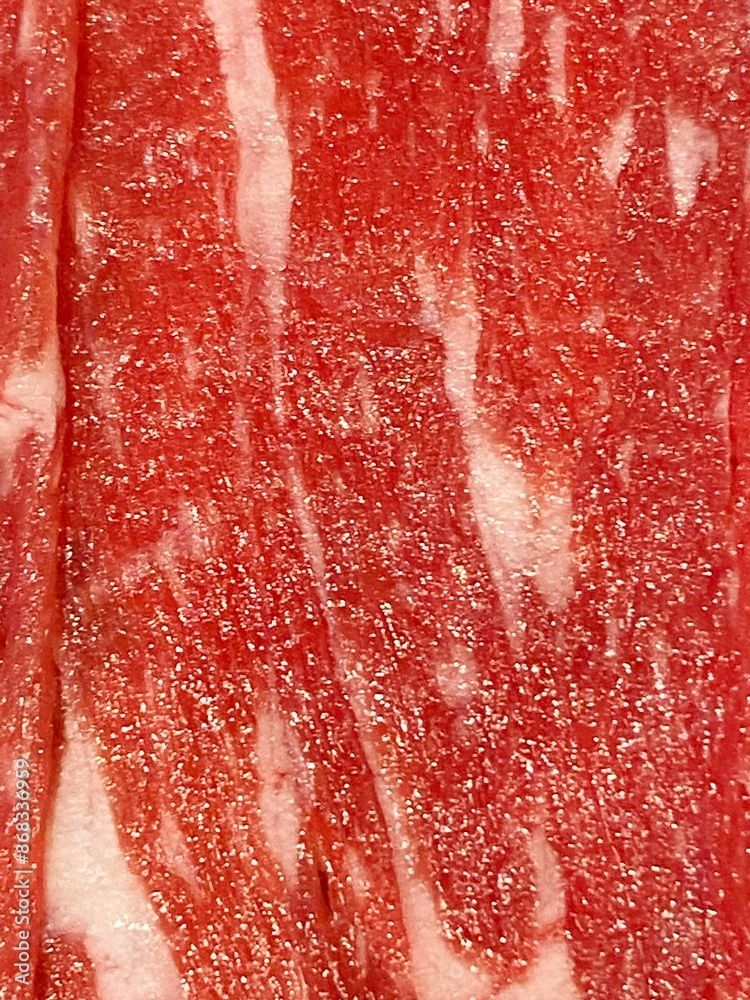 Close-Up of Marbled Red Meat Texture for Culinary Designs Close-Up of Marbled Red Meat Texture for Culinary Designs