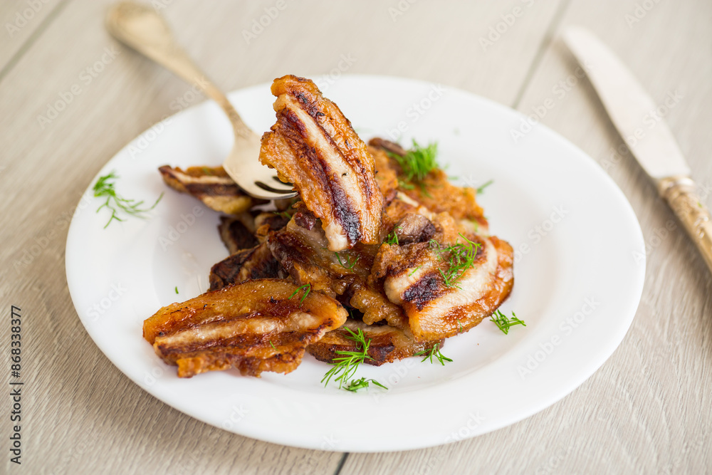 Crispy golden grilled pork belly Crispy golden grilled pork belly