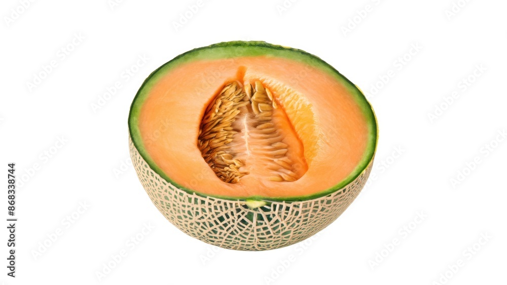 Cantaloupe melon white background Cantaloupe melon white background