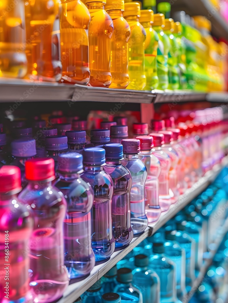 rows of colourful cycling water bottles on display rows of colourful cycling water bottles on display