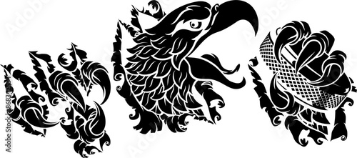 Photography Bald Eagle Hawk Ripping Ice Hockey Mascot Puck