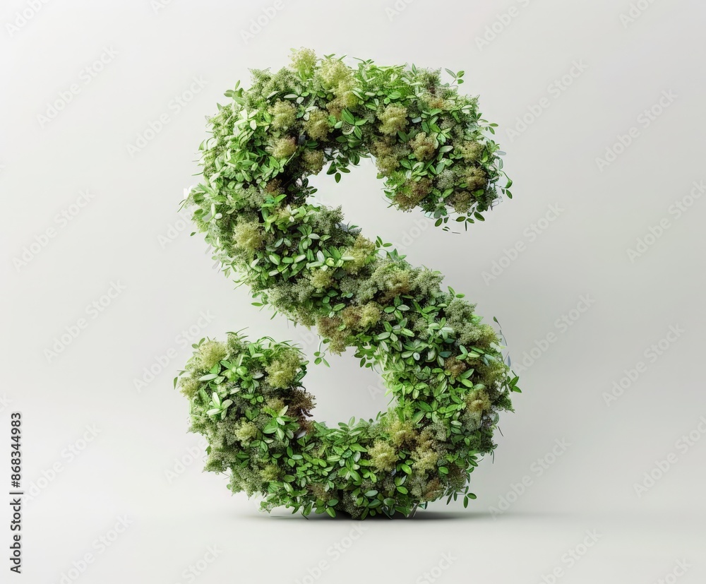 3D Green Letter S on a White Background 3D Green Letter S on a White Background