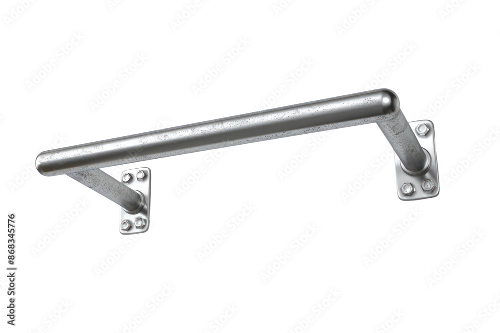 A sturdy metal grab rail installed on the wall, used for safety and support in bathrooms or other areas requiring assistance. A sturdy metal grab rail installed on the wall, used for safety and support in bathrooms or other areas requiring assistance.
