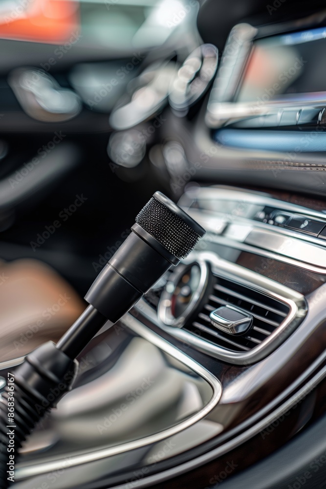 Interior Detailing with Handheld Vacuum Cleaner in Luxury Car - Focus on Seats and Dashboard Interior Detailing with Handheld Vacuum Cleaner in Luxury Car - Focus on Seats and Dashboard
