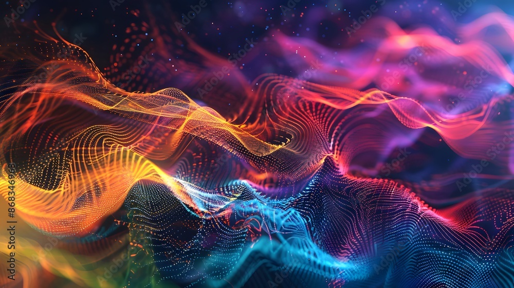 Abstract Digital Art: Vibrant Waves of Color Abstract Digital Art: Vibrant Waves of Color