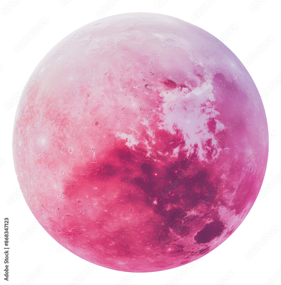 Pink planet, cut out - stock png.