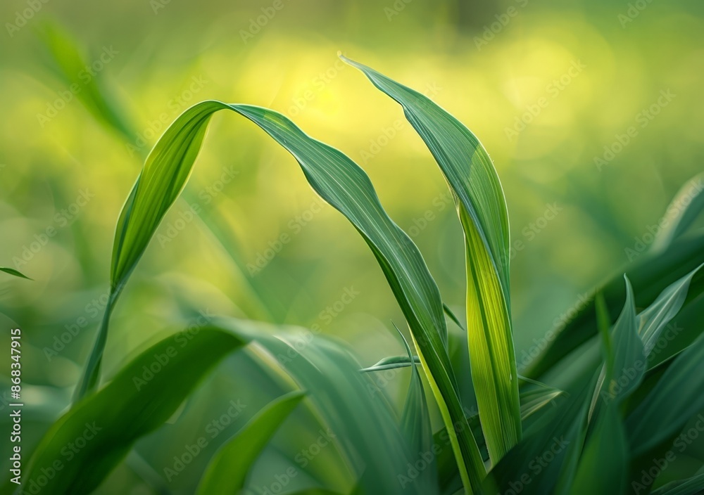 Vibrant Green Field Blur with Sunlight