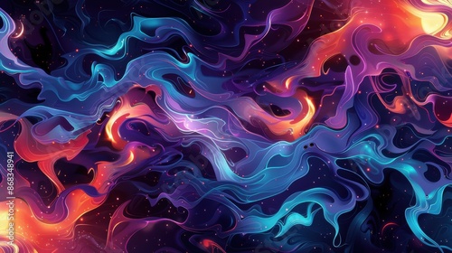 Abstract Colorful Fluid Art Background. Vibrant and Dynamic Design