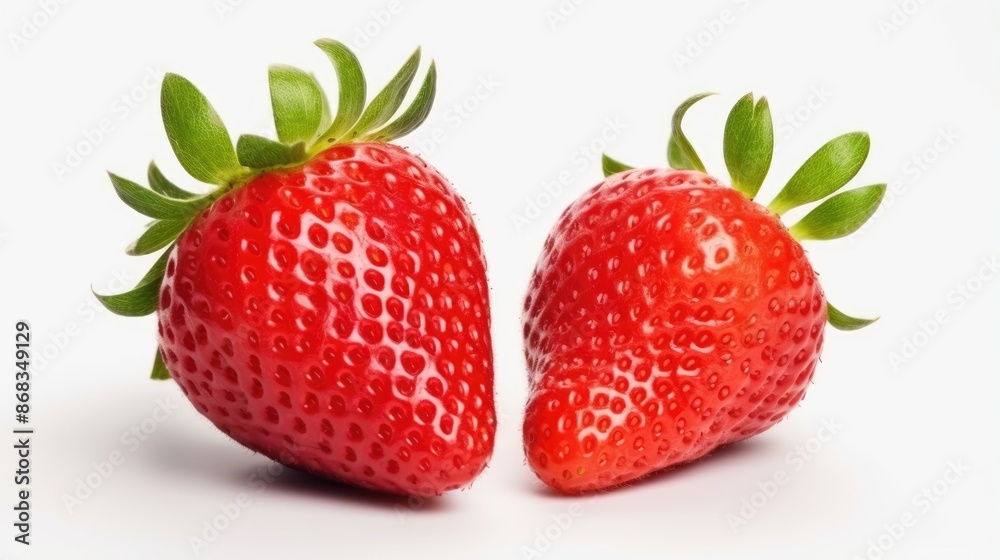 Delicious and Juicy Strawberry on White Background Delicious and Juicy Strawberry on White Background