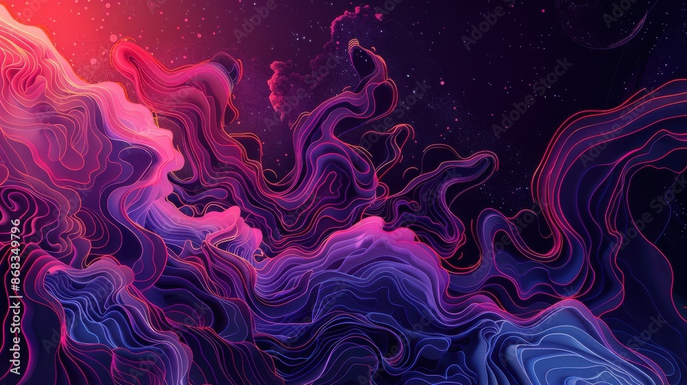 Abstract Colorful Waves Background. Vivid Purple and Blue Design Abstract Colorful Waves Background. Vivid Purple and Blue Design
