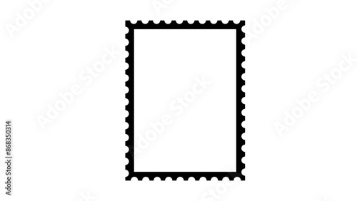 postage stamp, black isolated silhouette