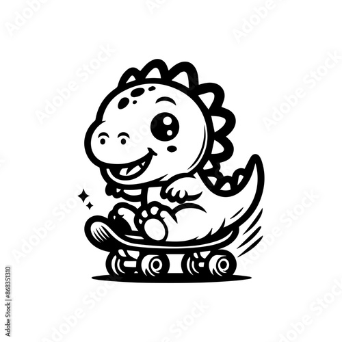 Dinosaur logo design inspiration.Cute baby dinosaur playing football logo design.
