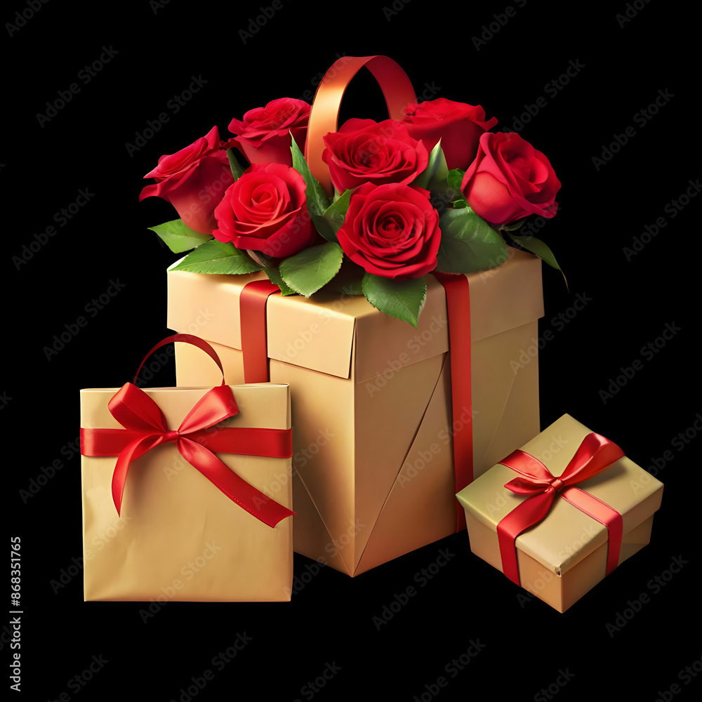 gift box and red roses bag for special occasions gift box and red roses bag for special occasions