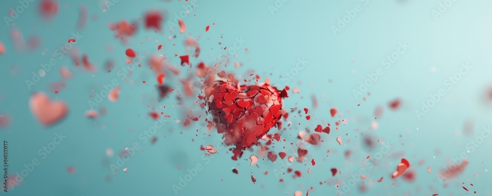 Shattered Heart - Emotional Wallpaper Design with Fragmented Heart ...