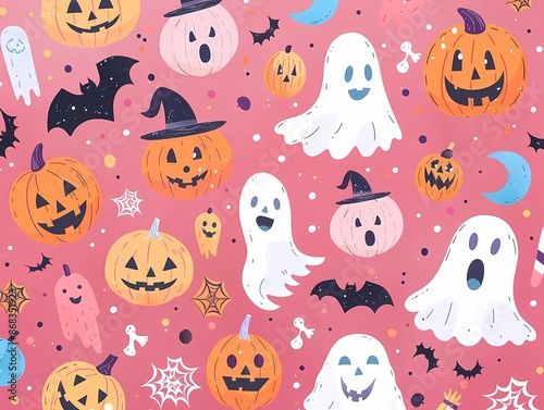 Spooky Halloween Costumes in Pastel Colors - Creative Flat Design Cartoon Drawings from Top View