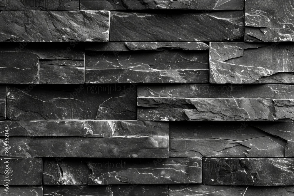 Black and White Textured Stone Wall Black and White Textured Stone Wall