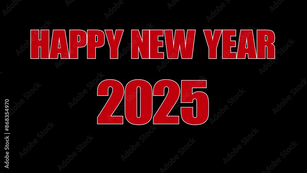 Happy New Year 2025, Lettering text for Happy New Year with animation. Happy New Year 2025, Lettering text for Happy New Year with animation.