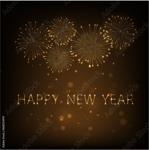 abstract fireworks background and space with text