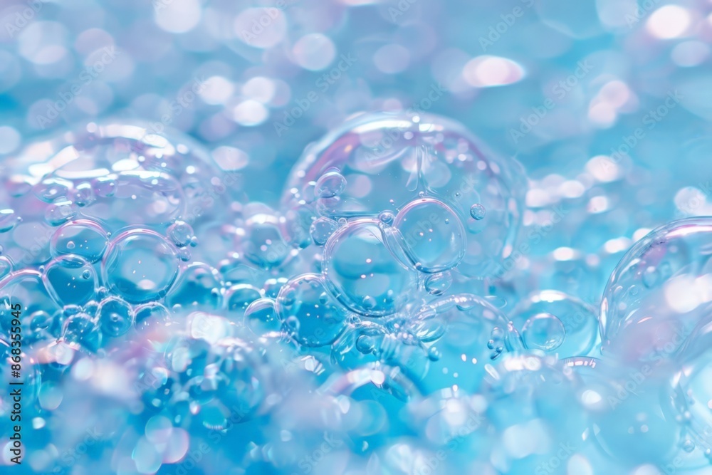Bubbles in a Blurred Blue Background Bubbles in a Blurred Blue Background