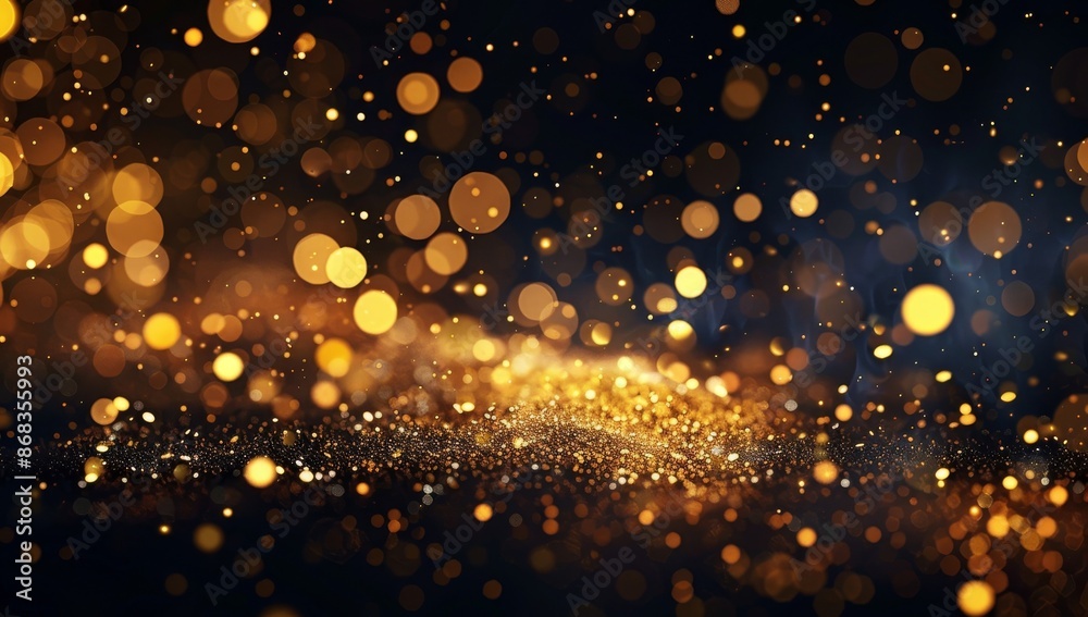Fototapeta premium Golden Glitter and Bokeh Lights