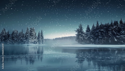 Winter Night by the Frozen Lake © Mark Pollini