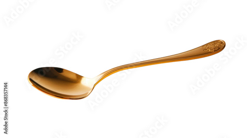 Golden spoon on transparent background