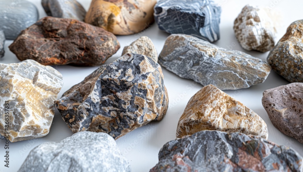 Rough Textured Stones Collection: Varied Shapes and Sizes for Decorative or Landscaping Use Rough Textured Stones Collection: Varied Shapes and Sizes for Decorative or Landscaping Use