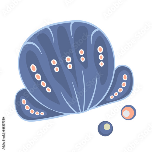 Seashell. Tropical ocean animal design in cartoon style