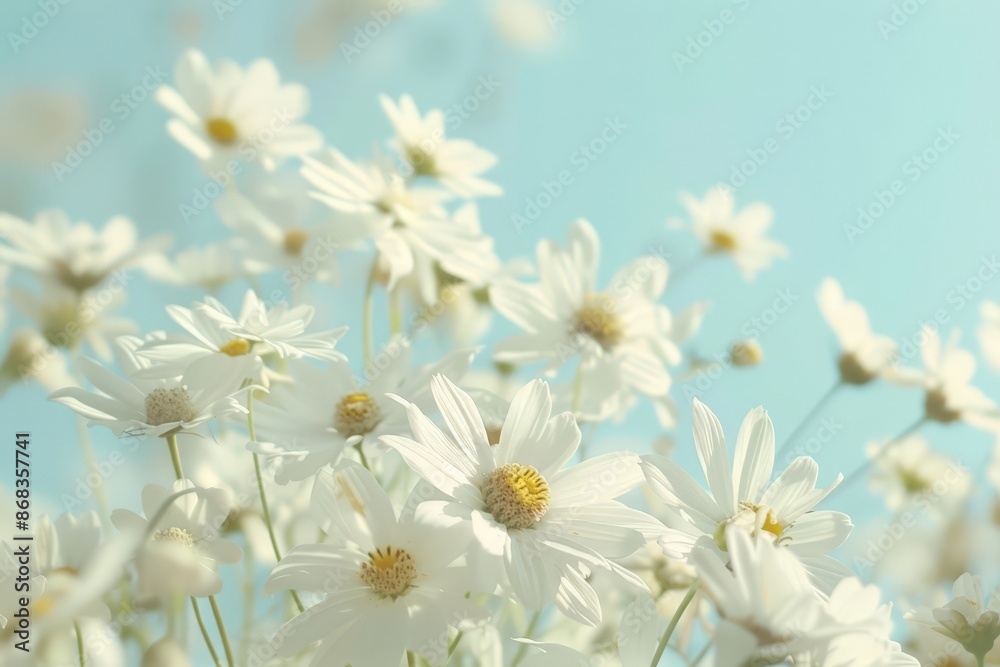 Soft Focus White Daisies in Blurred Field Soft Focus White Daisies in Blurred Field