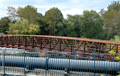 Wrought iron bridge in the park, Mary Ellen Kramer Great Falls Park, City Of Paterson, New jersey, USA photo