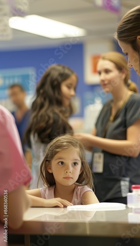Wallpaper Mural Young Girl Undergoing Allergy Test at Doctor's Office - Healthcare and Childcare Concept Torontodigital.ca