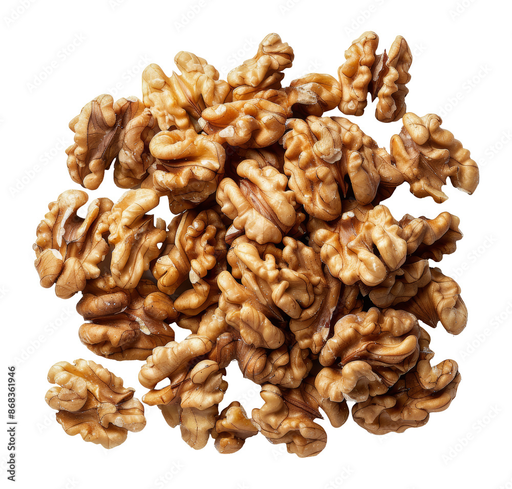 A pile of freshly chopped walnuts, cut out - stock png. A pile of freshly chopped walnuts, cut out - stock png.