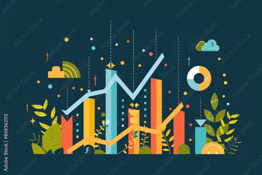 Obraz premium illustration financial growth
