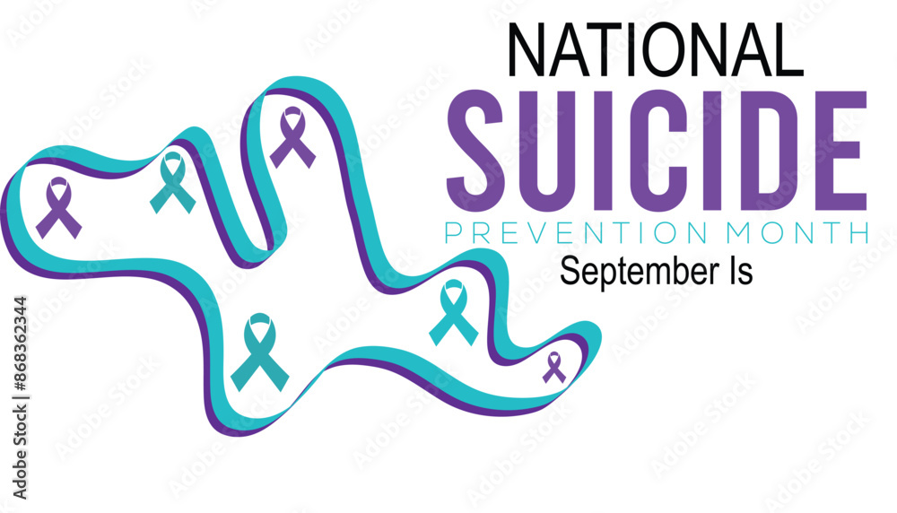 Vector illustration on the theme of National suicide prevention month observed each year during September banner, Holiday, poster design. Vector illustration on the theme of National suicide prevention month observed each year during September banner, Holiday, poster design.