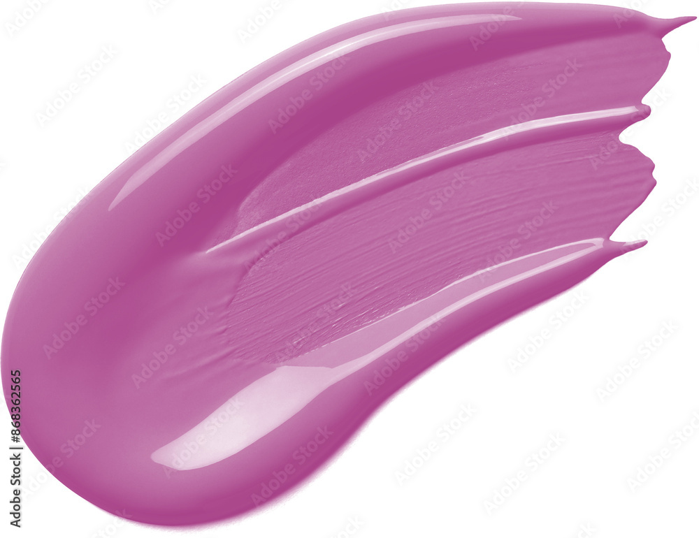 Fototapeta premium Purple paint brush strokes isolated on transparency background. Acrylic paint smears