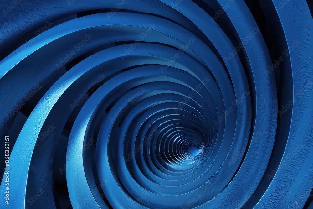 Abstract Blue Spiral Tunnel, 3D Rendered Illustration Abstract Blue Spiral Tunnel, 3D Rendered Illustration