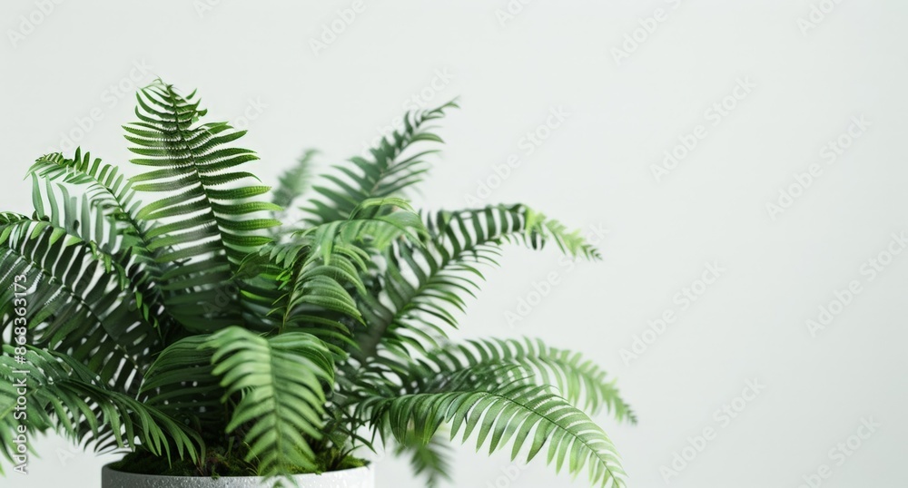 Vibrant Green Fern in White Pot Vibrant Green Fern in White Pot