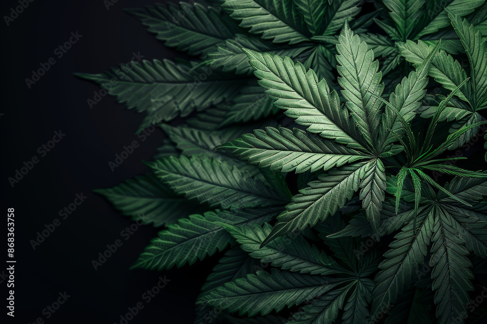 Monochrome Cannabis Leaf Banner Monochrome Cannabis Leaf Banner