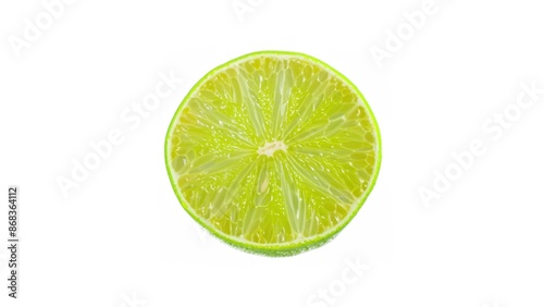 Halved lime with juicy pulp