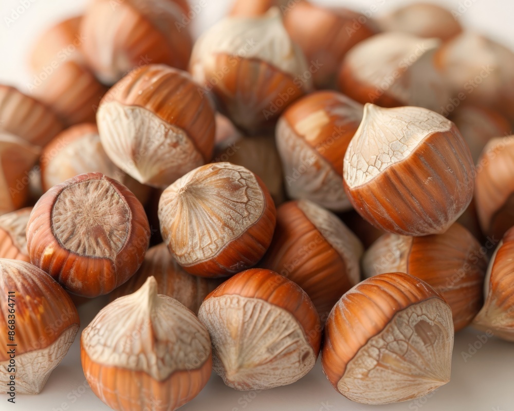 Close-up of Freshly Harvested Hazelnuts with Rough Texture Close-up of Freshly Harvested Hazelnuts with Rough Texture