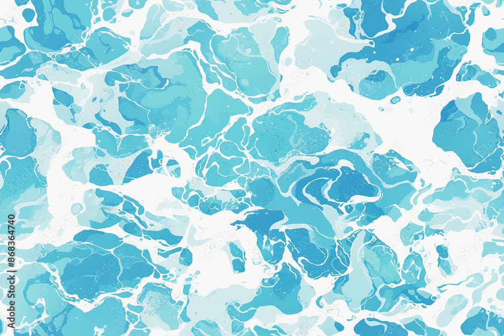 Abstract aqua blue and white marbled pattern, resembling turbulent sea waves. Abstract aqua blue and white marbled pattern, resembling turbulent sea waves.
