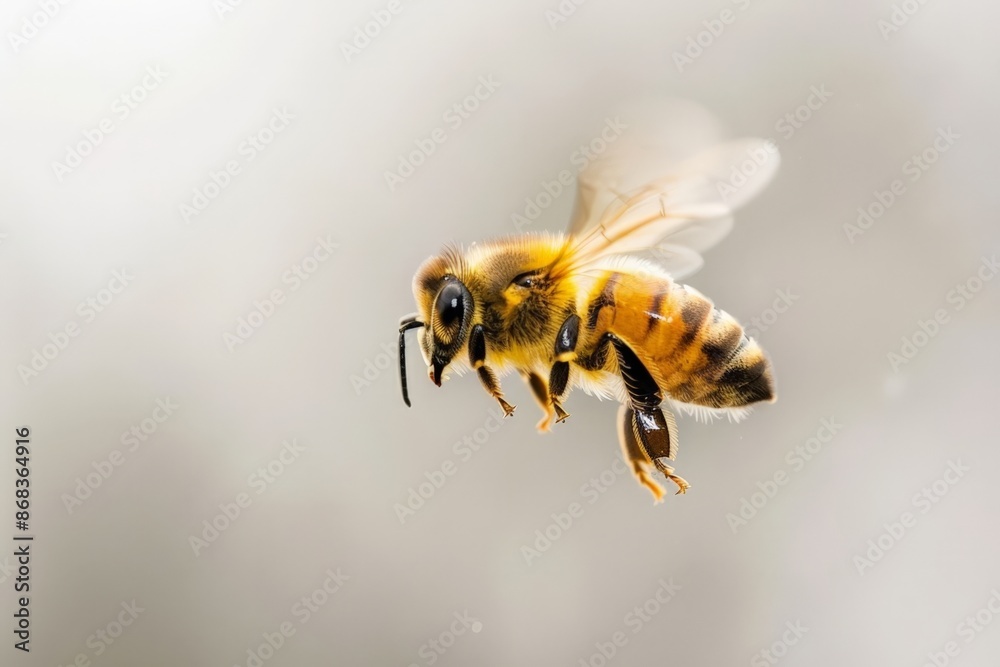Buzzing Honeybee in Flight Buzzing Honeybee in Flight