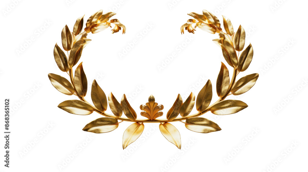 Gold laurel crown on transparent background Gold laurel crown on transparent background