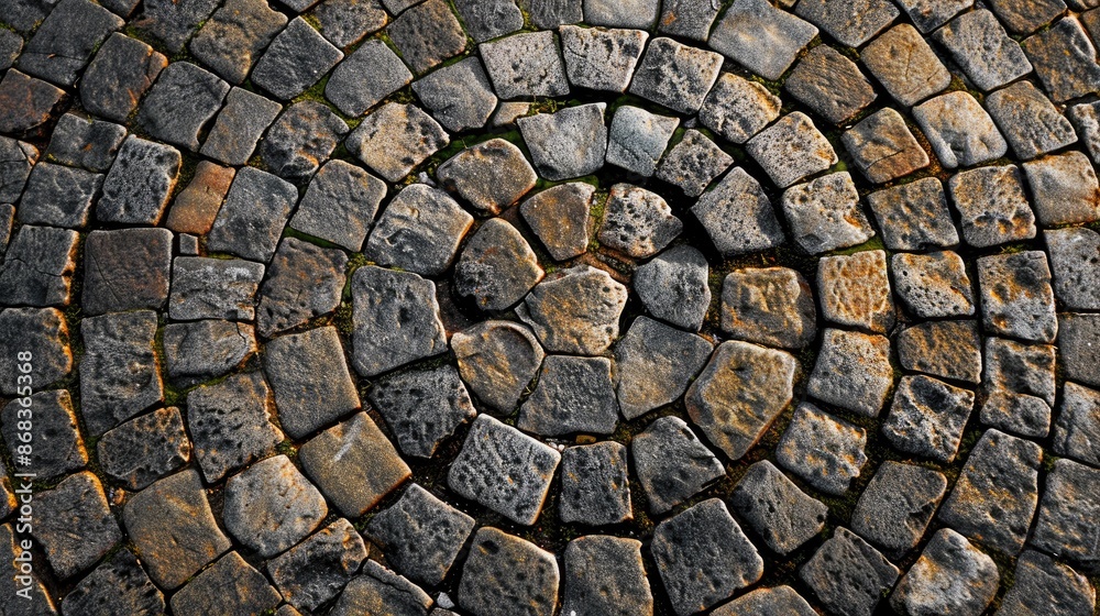 Circular Pattern Cobblestone Paving Texture with Space for Text Circular Pattern Cobblestone Paving Texture with Space for Text